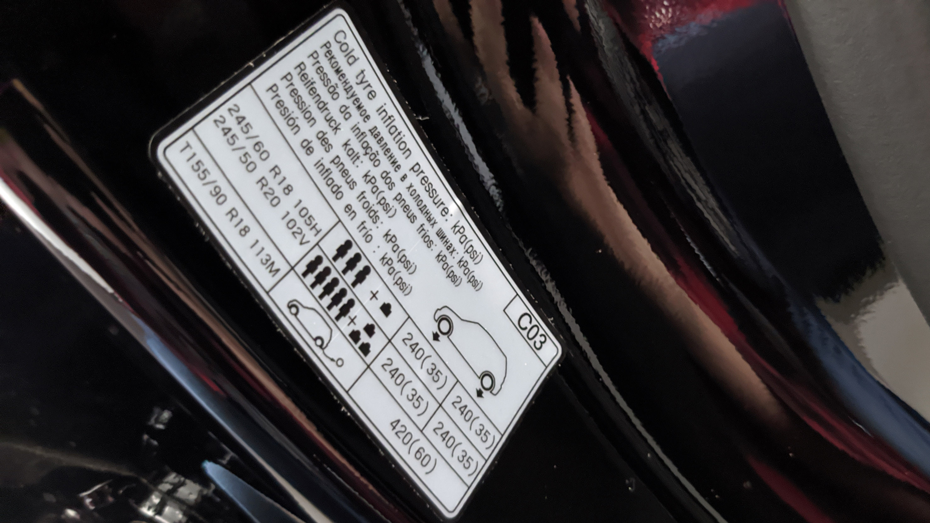 Rekomendasi Tekanan Angin Ban Ada Di Pilar B Pintu Pengemudi