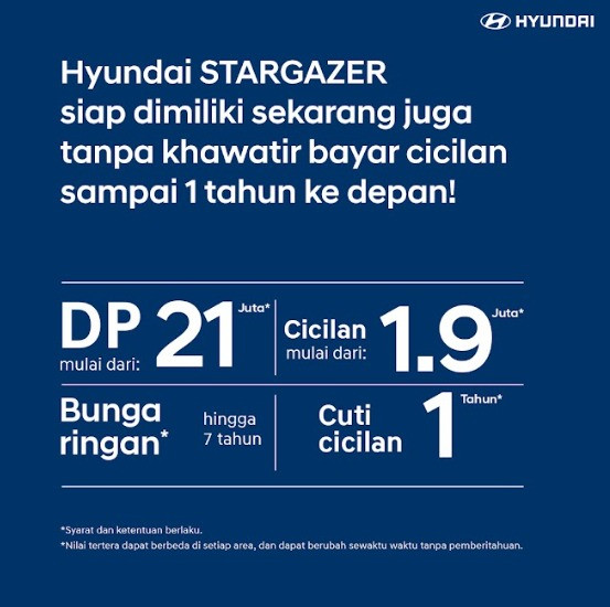 Promo Khusus Hyundai Stargazer: DP Murah, Cicilan Ringan