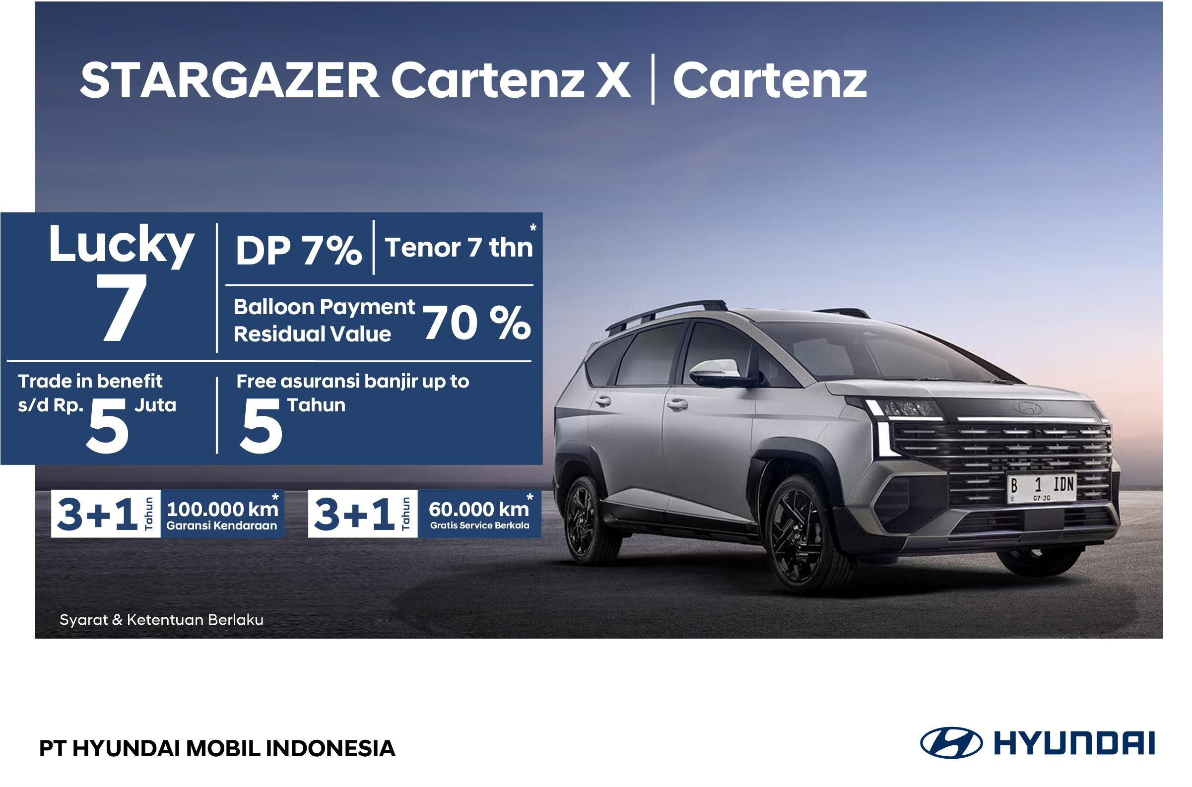 Saatnya Miliki Hyundai STARGAZER Cartenz! DP 7% Dan Cicilan Ringan Hingga 7 Tahun